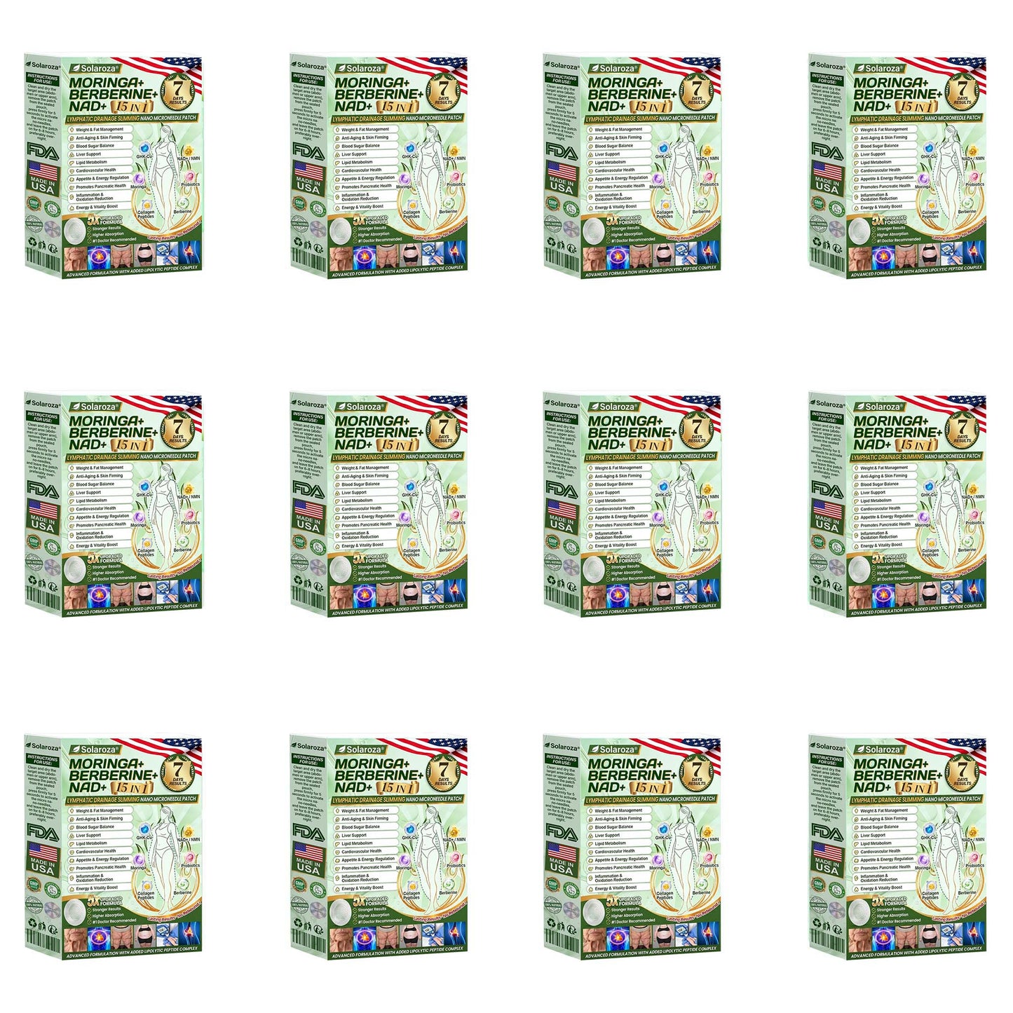 🍋Official Store | 💚 solaroza® Moringa & Berberine 10-IN-1 Advanced Nano Microneedle 1 Patch (Once Daily, visible changes in 7 days) ✅ Obesity, Diabetes, Sleep Apnea, And Joint Issues