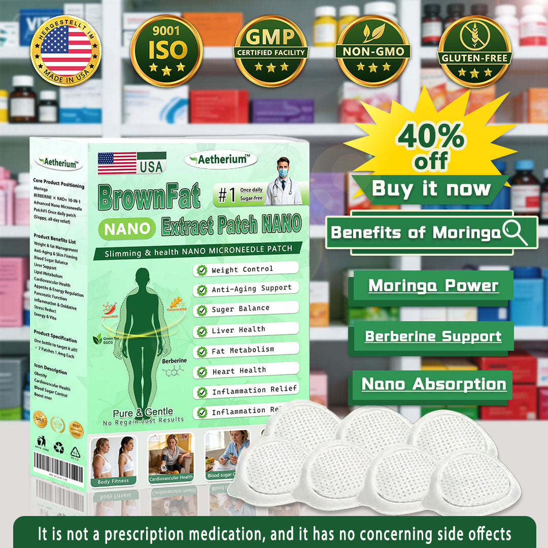 🍋Official Store | 🍋 Aetherium™ Moringa & Berberine 10-IN-1 Advanced Nano Microneedle 1 Patch (Once Daily, visible changes in 7 days) ✅ Obesity, Diabetes, Sleep Apnea, And Joint Issues