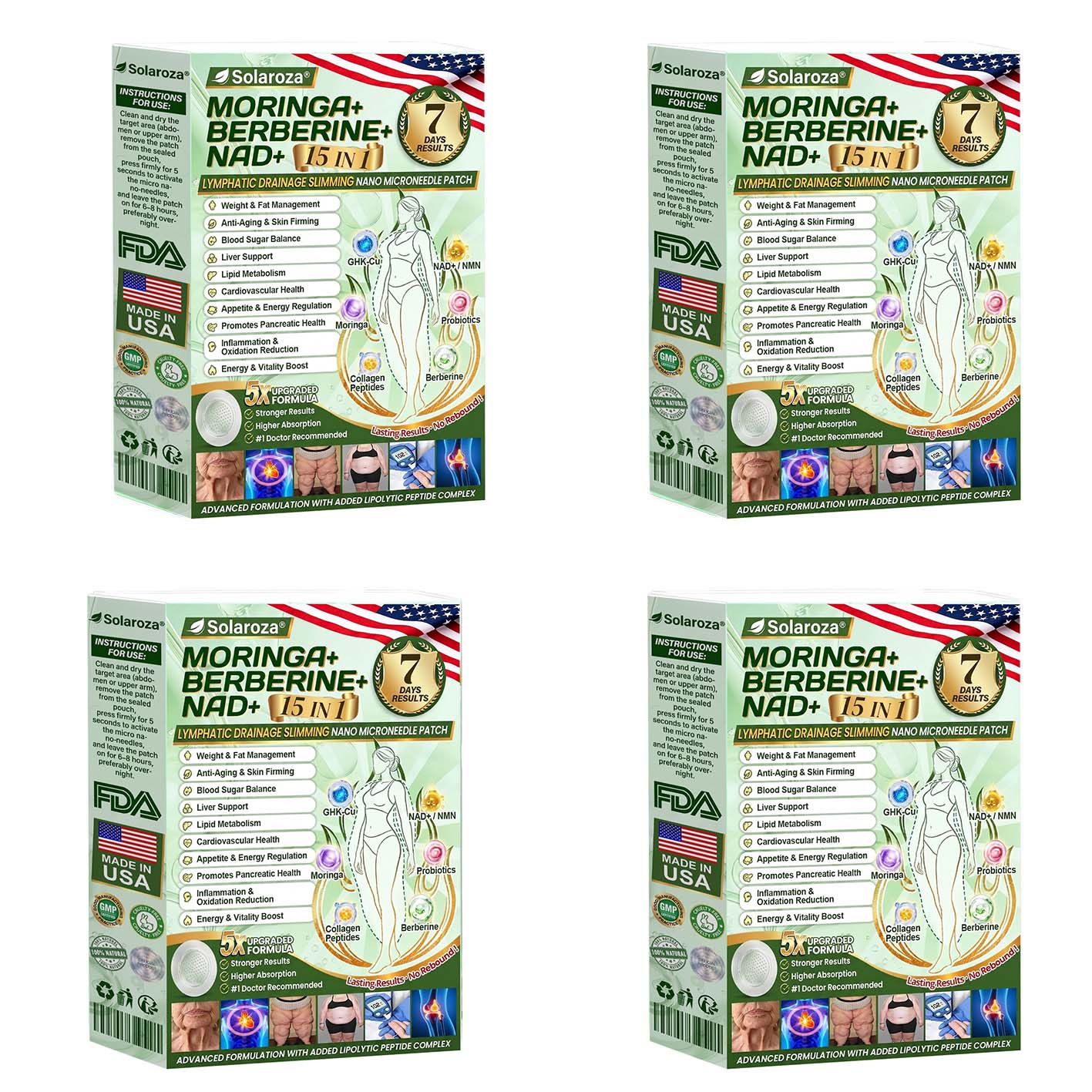 🍋Official Store | 💚 solaroza® Moringa & Berberine 10-IN-1 Advanced Nano Microneedle 1 Patch (Once Daily, visible changes in 7 days) ✅ Obesity, Diabetes, Sleep Apnea, And Joint Issues