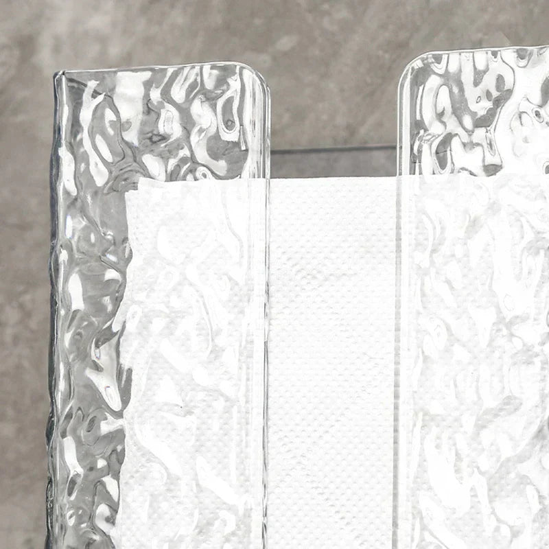 Bathroom Tissue Box Wall-mounted Paper Case Glacier Style Face Wash Towel Storage
